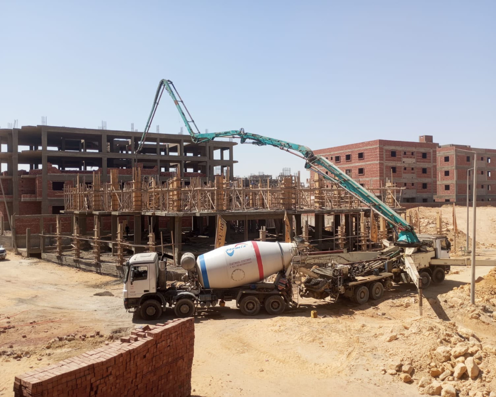 أعمال صب أعمدة الدور الأول 7-2026